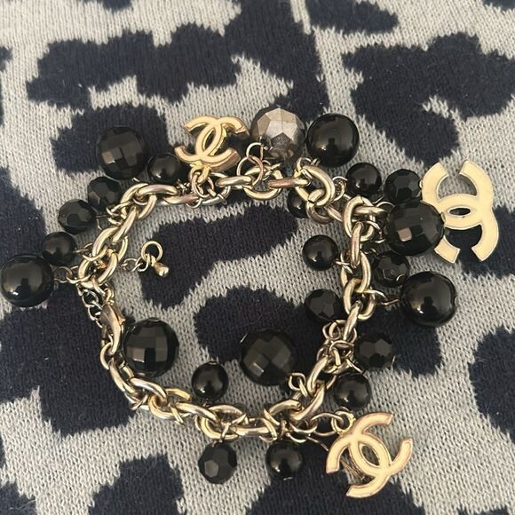 Chanel Black and Gold Charm Bracelet - Picture 2 of 3